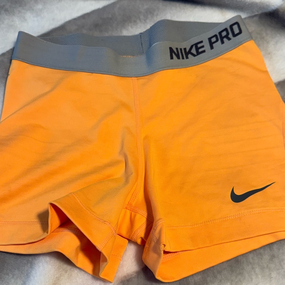 Nike Pro Women's Bright Orange Athletic Shorts